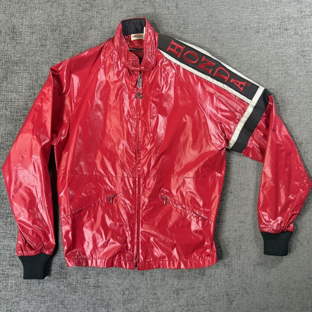 Vintage Honda Hondaline Race‎ Jacket Nylon Windbreaker Size M Made In USA Red